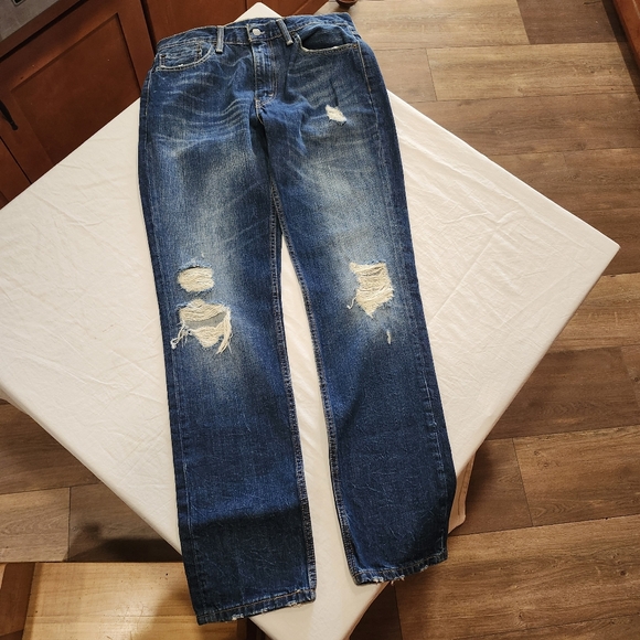 Levi's Other - Levis 511 Ripped Straight Leg Jeans Mens Size 33 W 34 L